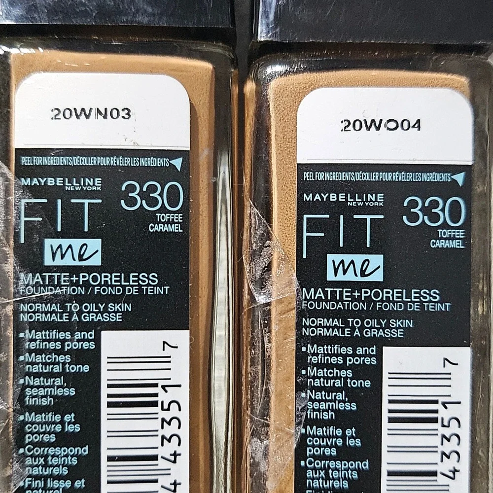 Maybelline Fit Me Matte Poreless Foundation 3 Shades Beige & Toffee lot of‎ 3